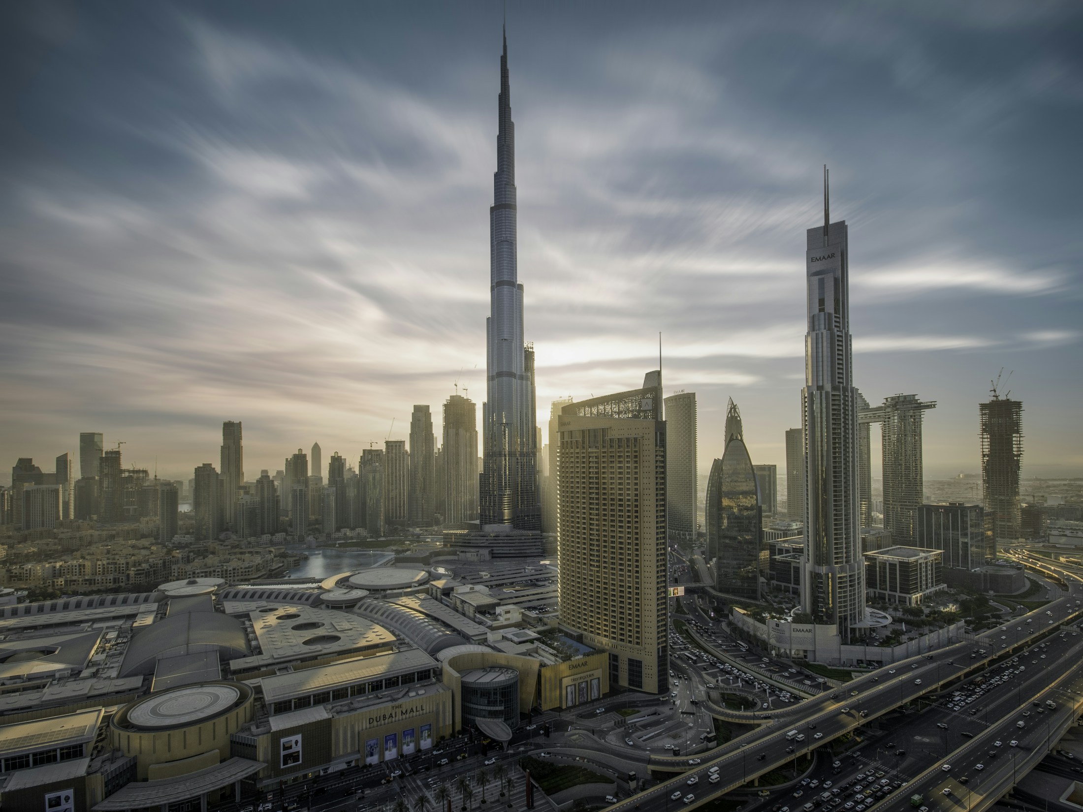 Downtown Dubai skyline with Burj Khalifa